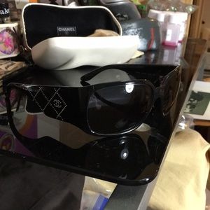 Chanel used shield rhinestone glasses